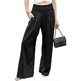 Homlume Women's High Waisted Wide Leg Palazzo Pants for Casual - Trousers Flowy Pants with Pockets Beach Lounge Trousers