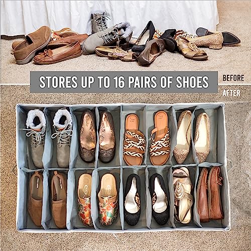 Under Bed Shoe Storage Organizer TEARRESISTANT Heavy Duty 600D