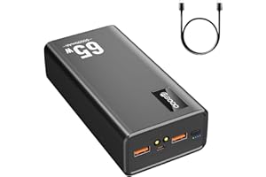 PSOOO Power Bank Fast Charging 50000mAh, 65W Laptop Portable Charger USB C Compatible with MacBook Dell, PD External Battery Bank Compatible with iPhone 14/13, Cell Phone, Tablet, 3 Output &1 Input(Black)