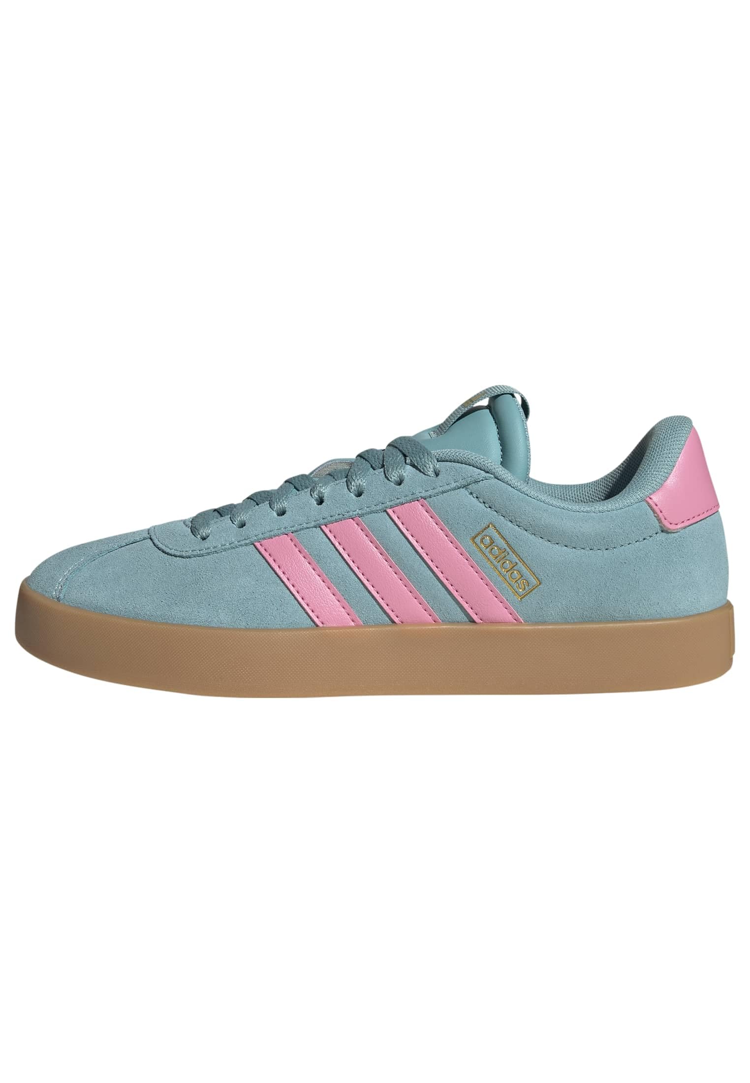 Adidas Women's VL Court 3.0, Mint Ton/Bliss Pink/Gold Metallic, 6.5 Image