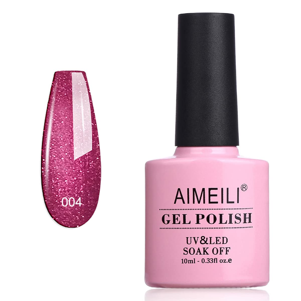 AIMEILI Soak Off UV LED Gel Nail Polish shimmer - Red Baroness (004) 10ml