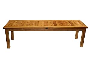 LINDER EXCLUSIV Gartenbank Holz Bank 45x40x180 cm Teak Parkbank Sitzbank