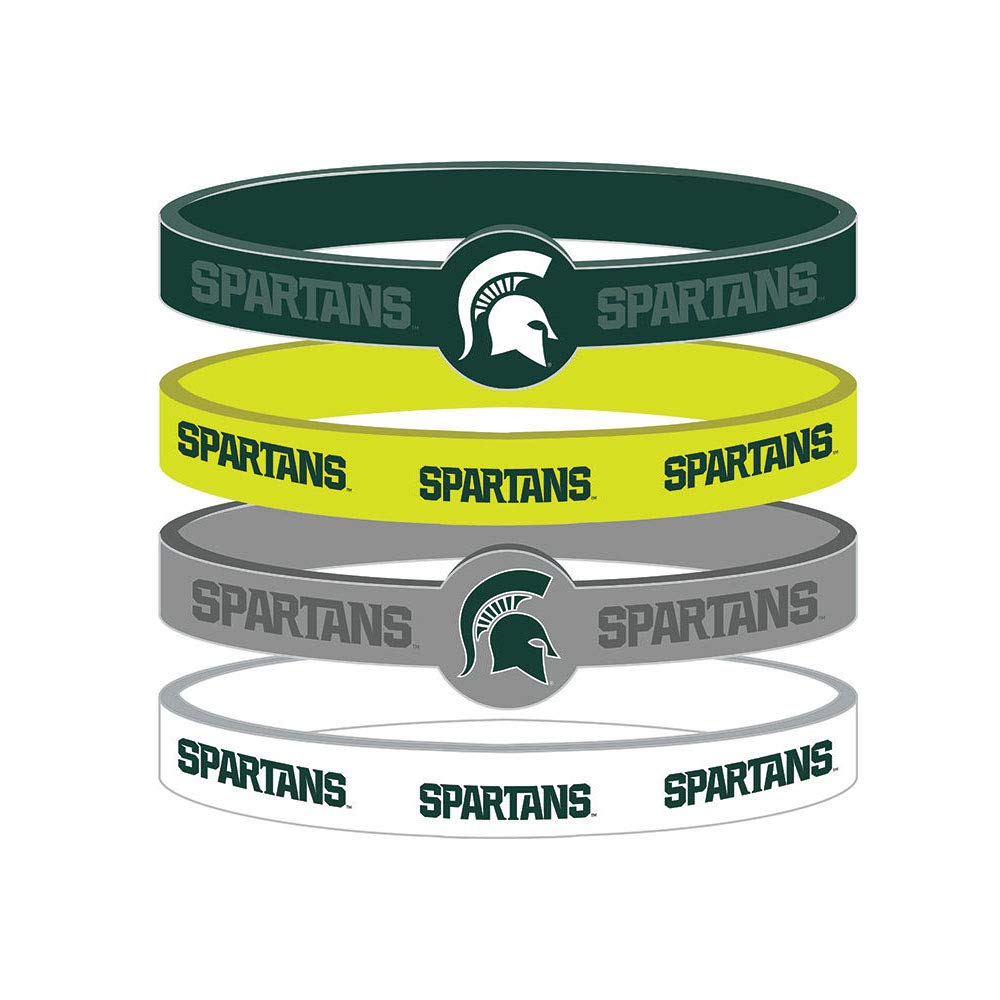 aminco NCAA Michigan State Spartans Silicone Bracelets 4 Pack