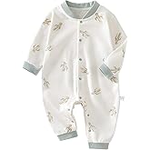 Cherie Kids 100% Organic Cotton Soft 3-24 Months Unisex Footless Newborn Baby Sleepers Pajamas Romper Boys Girls Long Sleeve