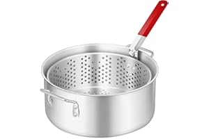 10QT Outdoor Fish Fryer Kit – Heavy-Duty Aluminum Pot & 6.7QT Basket, Propane Deep Fryer for Seafood, Turkey, Chicken & More