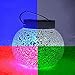 LiteFuze Mosaic Glass Rechargeable Solar Lamp Outdoor Garden Light - Color Changing