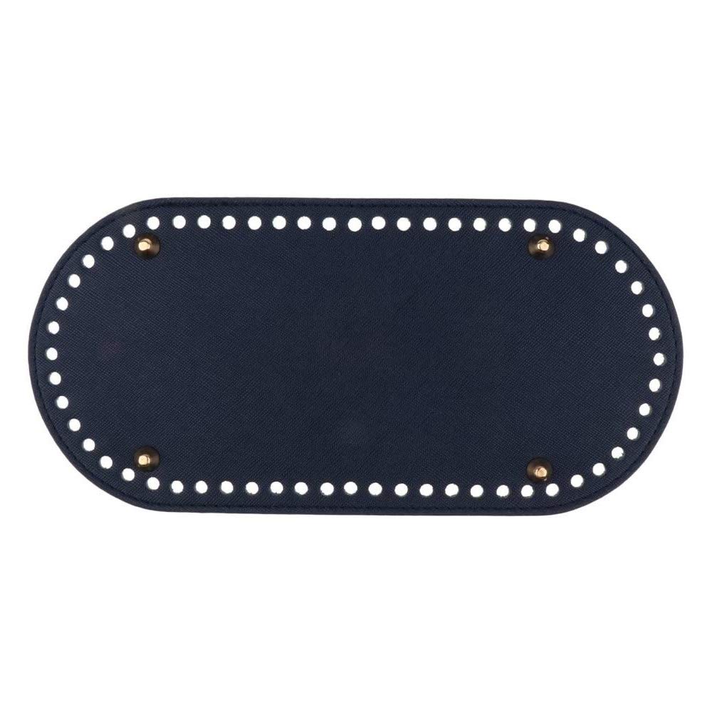 POFET DIY Knitting Crochet Bags Pu Leather Handbag Bottom Shaper Pad Weaving Bags for Handmade DIY Bag Accessories 25x12x0.4cm Dark Blue