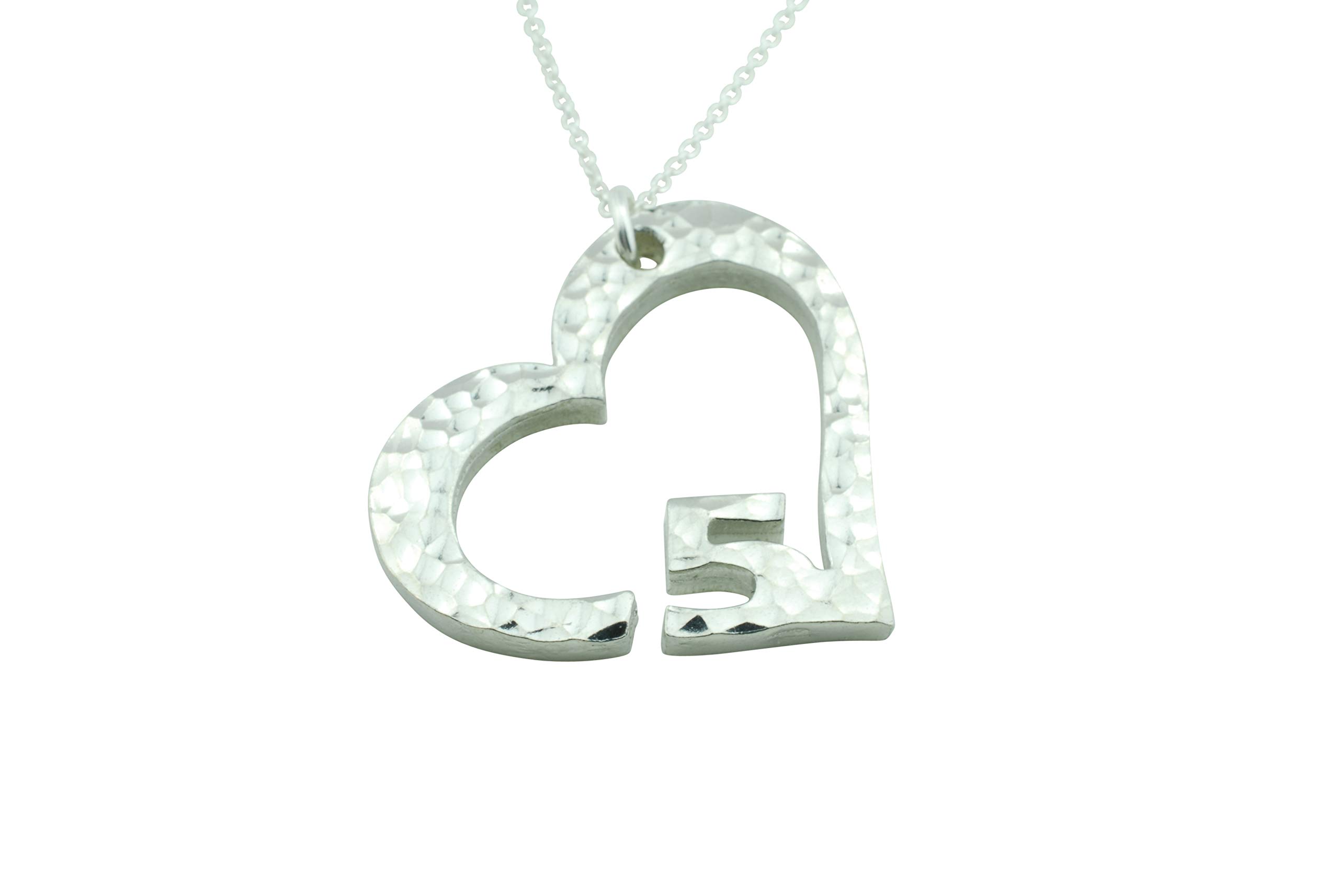 5th Anniversary Beaten Heart Pendant – 5 Year
