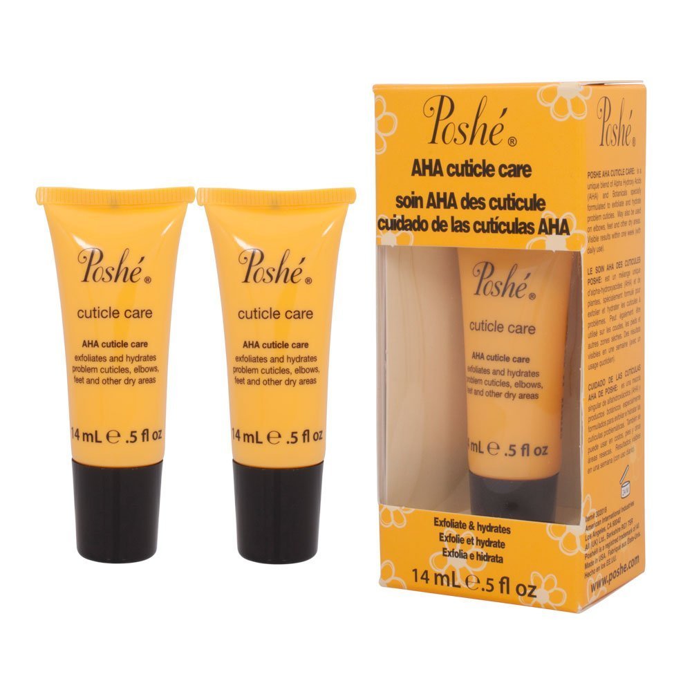 2 Poshe AHA Cuticle Care Treatment Cream 0.5 Oz Professional Nail Salon Manicure: Beauty