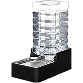 RIZZARI Stainless Steel Pet Water Feeder: 10L Gravity Leak-Proof Auto Refill Water Dispenser - Non-Slip Base- Without Filter -Easy Clean - for 40-60 LB Dogs- Home/Office/Travel