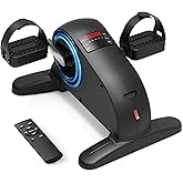 Mini Under Desk Exercise Bike Pedal Exerciser, Motorized Setting Bike Pedal Exerciser Leg/Arm Cycle for Senior, Physical Therapy, with 12 Adjustable Speed, LCD Display, Remote Control
