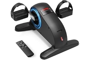 UKEEP Mini Under Desk Exercise Bike Pedal Exerciser, Motorized Setting Bike Pedal Exerciser Leg/Arm Cycle for Senior, Physical Therapy, with 12 Adjustable Speed, LCD Display, Remote Control