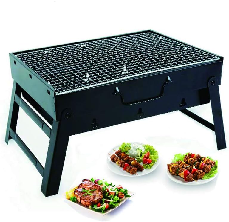 Happy reunion Folding BBQ Barbecue 14.17" Portable Charcole Grill Stainless Folding Charcoal Camping Barbecue Oven (BBQ Barbecue Grill)