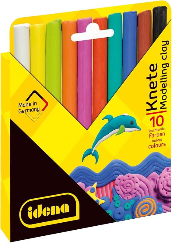 90386 - Set di Argilla da Modellare con 50 Bastoncini in 10 Colori, 5 scatole di Cartone con 10 Bastoncini ciascuna