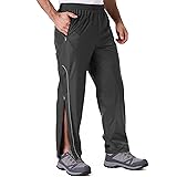 Men's Rain Pants Full Zip Waterproof Rain Over