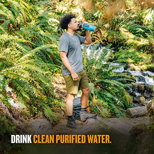 GRAYL GeoPress Botella purificadora de agua de 24 onzas, filtro para senderismo, camping, supervivencia, viajes (azul balí)