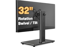 TAVR FURNITURE Single Monitor Stand VESA Mount for 13-32 Inch Screens, Free-Standing Monitor Riser with Swivel Tilt Rotation Height Adjustable, Universal Desk Stand up to 44lbs, VESA 75x75, 100x100mm
