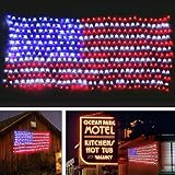 MZD8391 Waterproof American US Flag LED String Light-[Upgraded Larger and Safer]-USA Flag Light/Decorative Hanging Ornaments for Independence Day, Memorial Day,July 4th, National Day Decoration