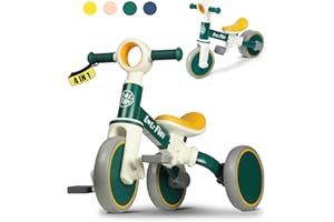 LOL-FUN Toddler Balance Bike for 1 to 4 Years Old Boys Girls Gift, 4 in 1 Baby Bicycle for 1 2 Year Old Kids Tricycle 3 Wheel with Easy Assembly Removable Pedal