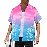HUGLAZY Tropical Shirt Mens Hawaiian Shirts Short