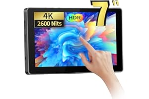 Desview R7II Camera Field Monitor, 7 inch 2600nits High Brightness Touch Screen Field Monitor 1920x1200 Resolution with HDR/3D-Luts Support 4K Input/Output for DSLR Camera