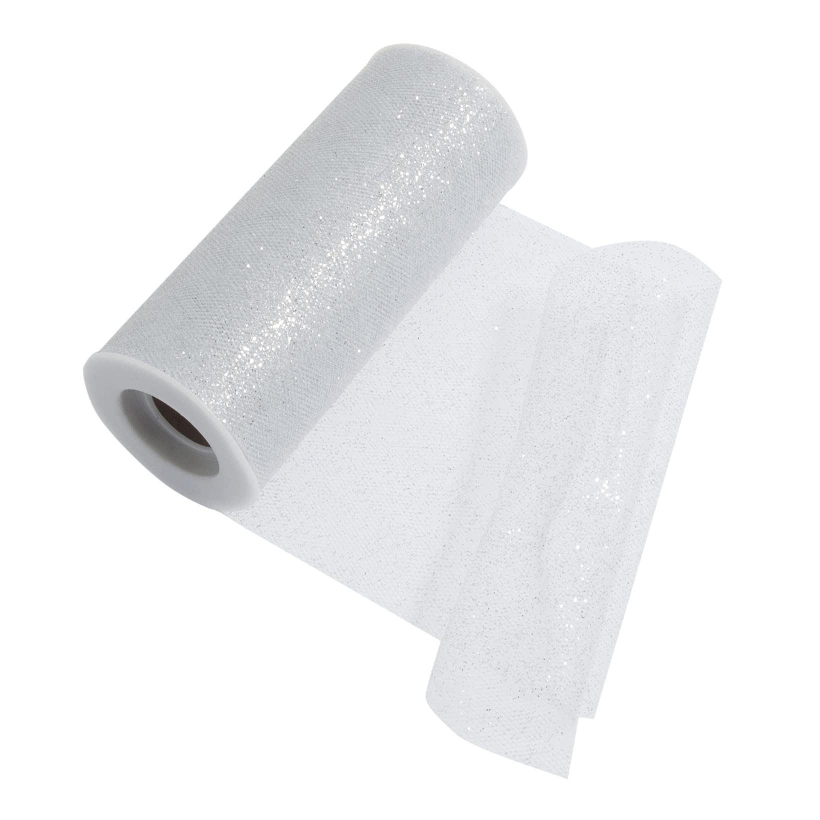 Occasions Mesh Net Organza Tulle Roll, 23m x 15cm, Metallic Silver