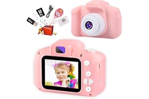 Kids Digital Camera, Toddler Camera, Kid Camera with 2 Inch Screen and 32Gb SD Card, Camera for Kids, Toys for Over 6 Year Old Girls, Birthday Gift Christmas Toy for 6 7 8 Children by Nidoot(Pink)