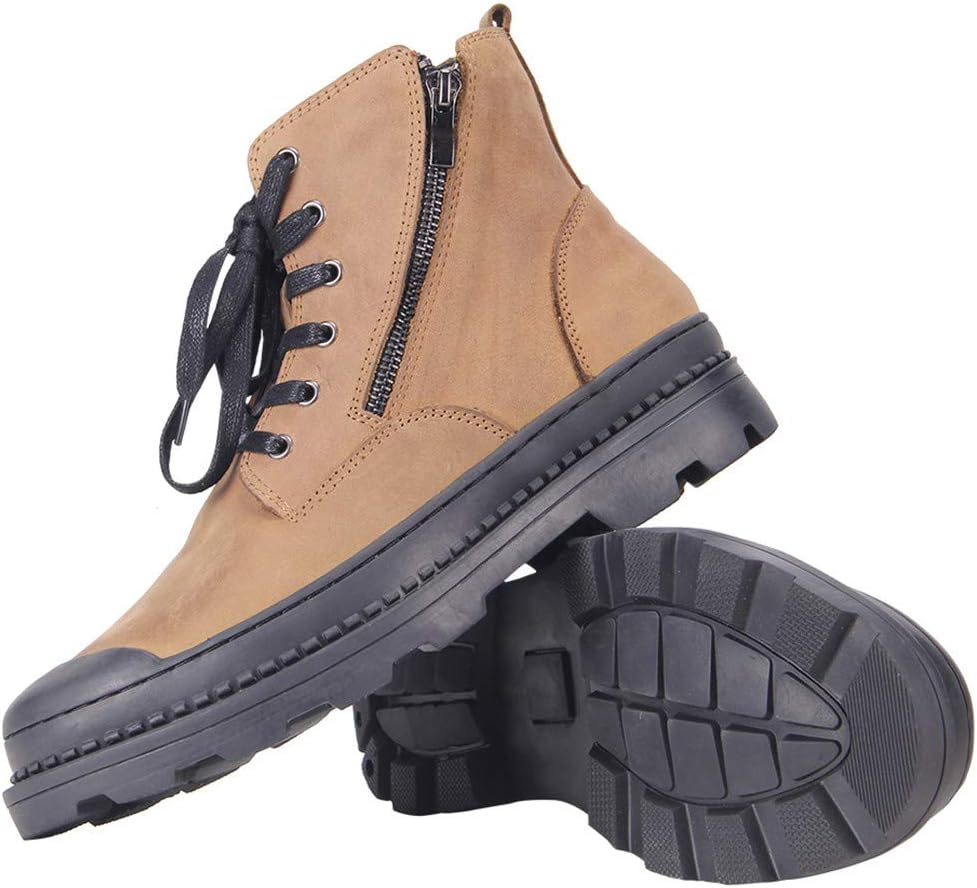 men retro leather motorcycle rider boots shoes