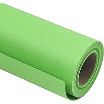 Green Kraft Paper Roll 18x100 Feet - Recycled Wrapping Paper For Crafts & Shipping