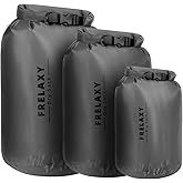 Frelaxy Waterproof Dry Bag 2 Pack/3 Pack, Lightweight Portable Dry Bags, 5L & 15L & 25L Durable Dry Sack Set Keep Gear Dry for Hiking, Camping, Boating, Backpacking, Kayaking (3 Pack - Gray)