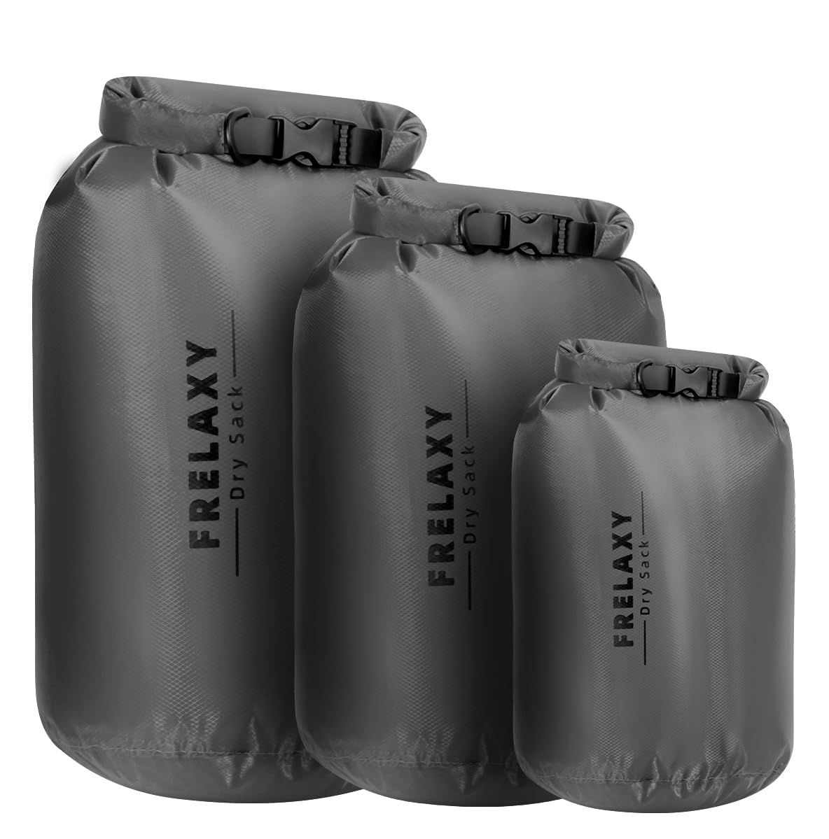 Photo 1 of Frelaxy Waterproof Dry Bag 2 Pack/3 Pack, Lightweight Portable Dry Bags, 5L & 15L & 25L Durable Dry Sack Set Keep Gear Dry for Hiking, Camping, Boating, Backpacking, Kayaking (3 Pack - Gray)