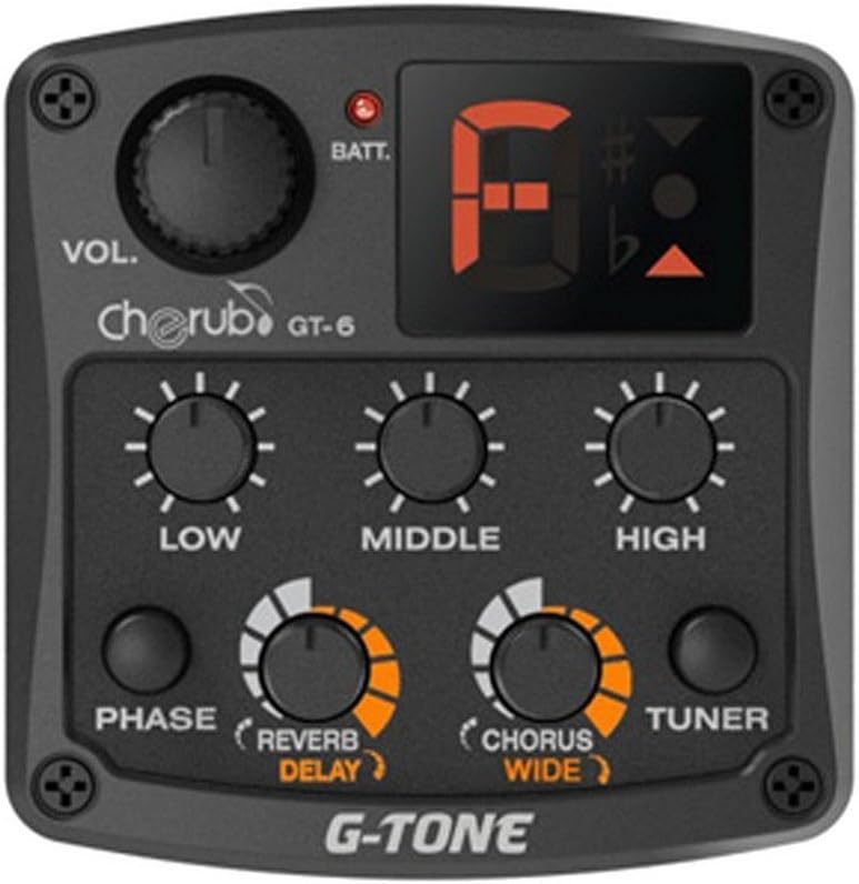 Cherub G-Tone GT-6 Acoustic Guitar Preamp Piezo Pickup 3-Band EQ Equal Reverb...