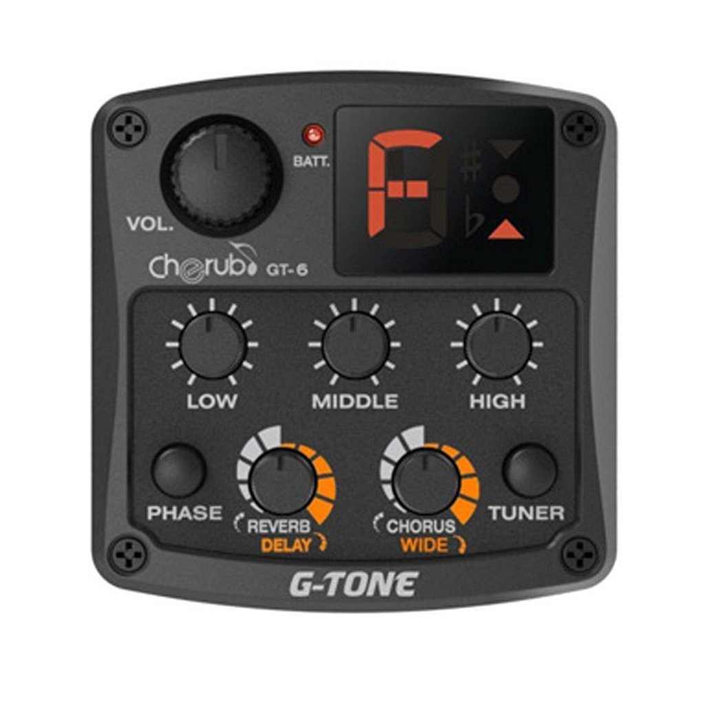 Cherub GTone GT6 Acoustic Guitar Preamp Piezo Pickup 3Band EQ Equal Reverb... Amazon.in