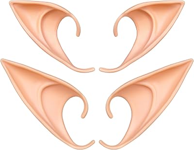 Aomig Pixie Elf Ears 2 Pairs Latex Elven Ears for Live Broadcast Halloween