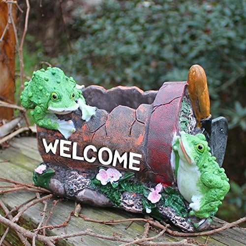 CoolPlus Succulent Frog Planter, Garden Flower Pots and Planters, Decorative Flowerpots Indoor, Gardening Plant Containers Outdoor, Perfect Decoration for Windowsill Balcony Patio Yard