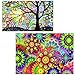 5D DIY Diamond Painting by Number Kits Full Drill Cross Stitch Rhinestone Embroidery Paint for Kaleidoscope Mandala(16X12inch) Colorful Dream Tree(12X8inch)