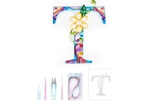 Uniquilling Quilling Paper Quilling Kit for Adults Beginner, 8 * 10-inch Letters, Exquisite DIY Paper Filigree Painting Kits Quilling Tools, Home Room Wall Art Decor Best Gifts(Basic)