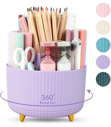 Youbetia Desk Organizer With File Sorters & Drawer – Purple Office Organizer For Supplies, Papers, And Accessories - View #3