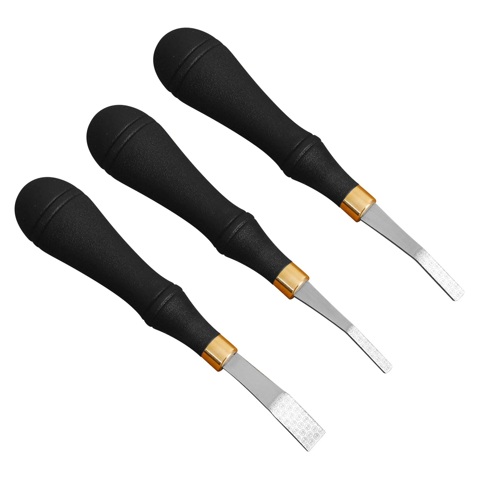 3pcs Leather Roughing Craft Tool, 4mm 5mm 10mm Stainless Steel Leather Edge Beveler Tool Detail Rougher with Plastic Handle for Leather Craft Rust Cleaning