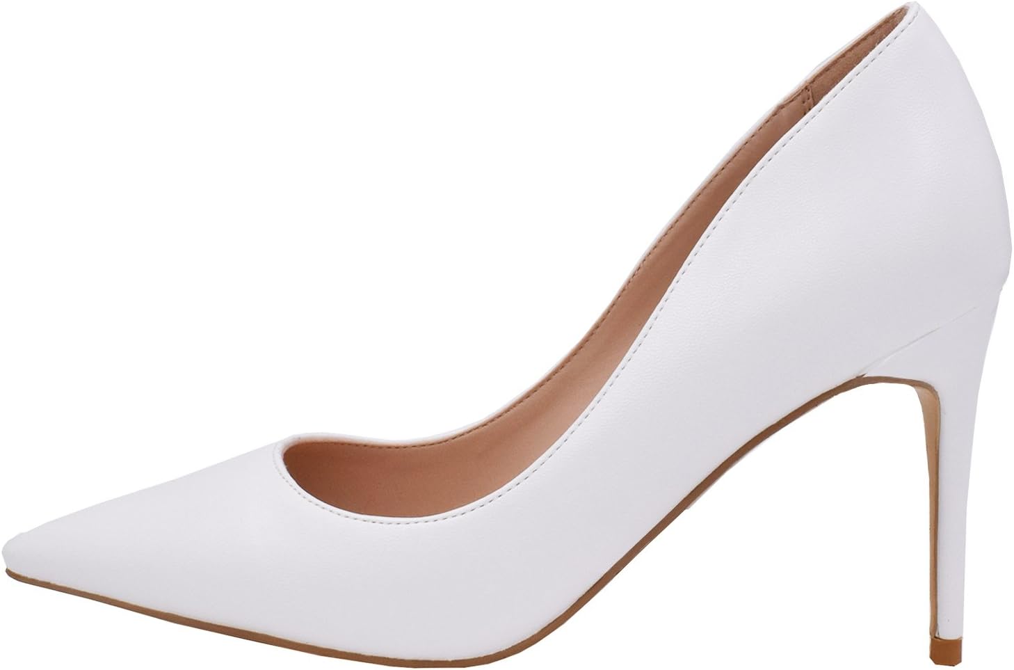 LOVIRS Womens Pointed Toe High Heel Stiletto Solid Color Patent Leather Pumps Wedding Party Shoes