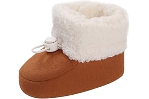 Toddler Winter Snow Boots Sherpa Fleece Lined Ankle Bootie Soft Plush Nursery Indoor Outdoor Footwear Shoes