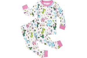 POPSHION Toddler Girl Pajamas Sets Long Sleeve Cotton Pajamas Baby Girls Clothes PJs Two Piece Kids Jammies 2 to 10 Years