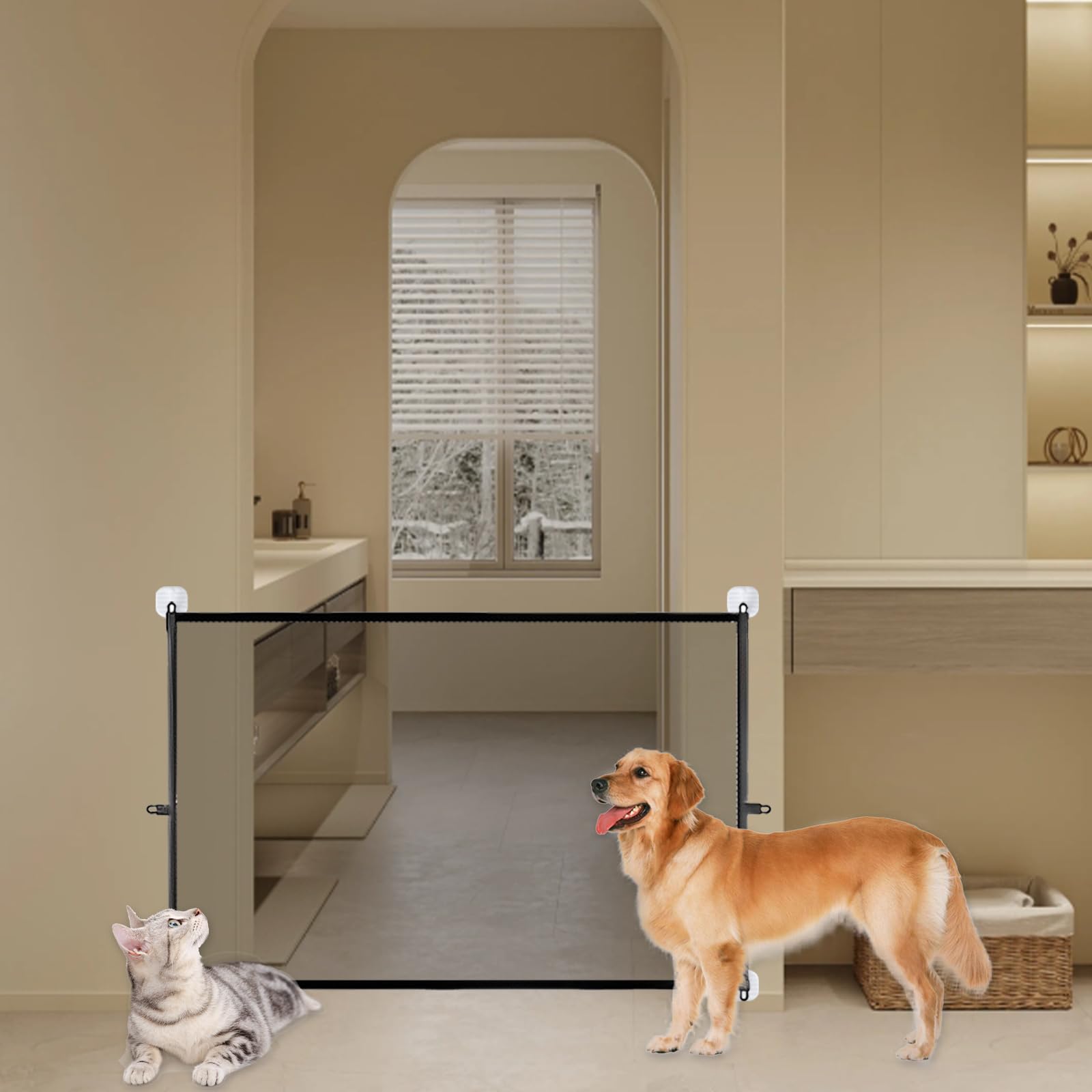 Stair Gates for Dogs - Portable Indoor Pet Gate, Easy to Install, Suitable for Doorways & Corridors (110 X 72 cm)