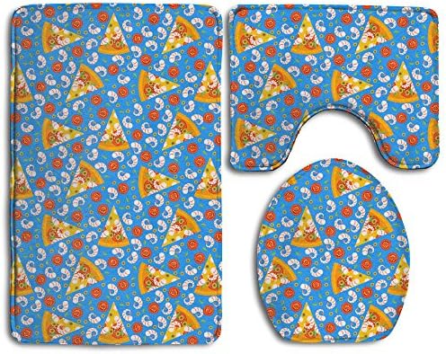 Ttrsudddsyy Pizza Slices Pattern Home Set Of 3 Soft Bath Rug Non-slip Bathroom Shower Mat