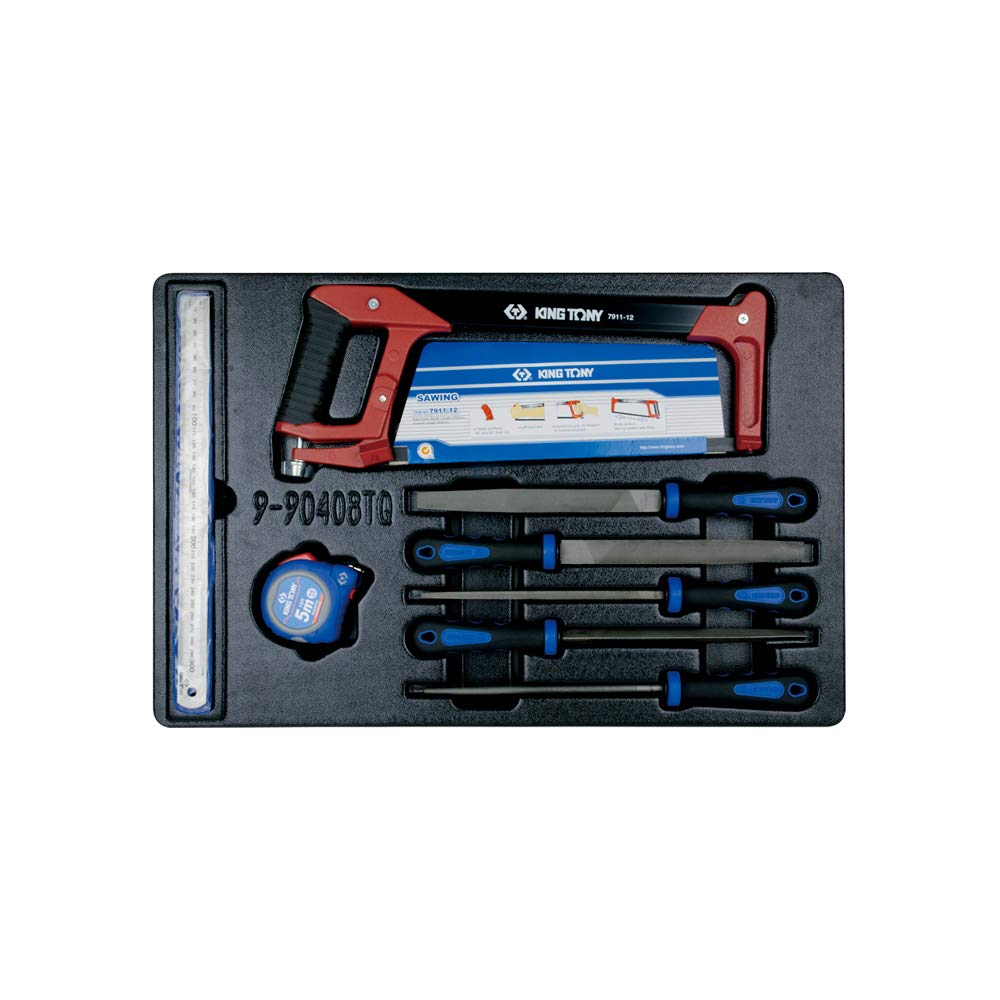 KING TONY 990408TQ Termoformado para Carro, Limas for DIYers & Professionals, Ideal for Repair, Installation and Workshop tasks, 8 Pieces