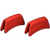 Le Creuset Silicone Set of 2 Handle Grips, 5" x 2 1/2" each, Cerise