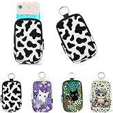 Hand Sanitizer Spray Case, Zippered Pouch, Cute Hand Sanitizer Holder Zippered Pouch, Glow Mist and Power Mist 1FL OZ, Card Spray for Women Men (Cow)