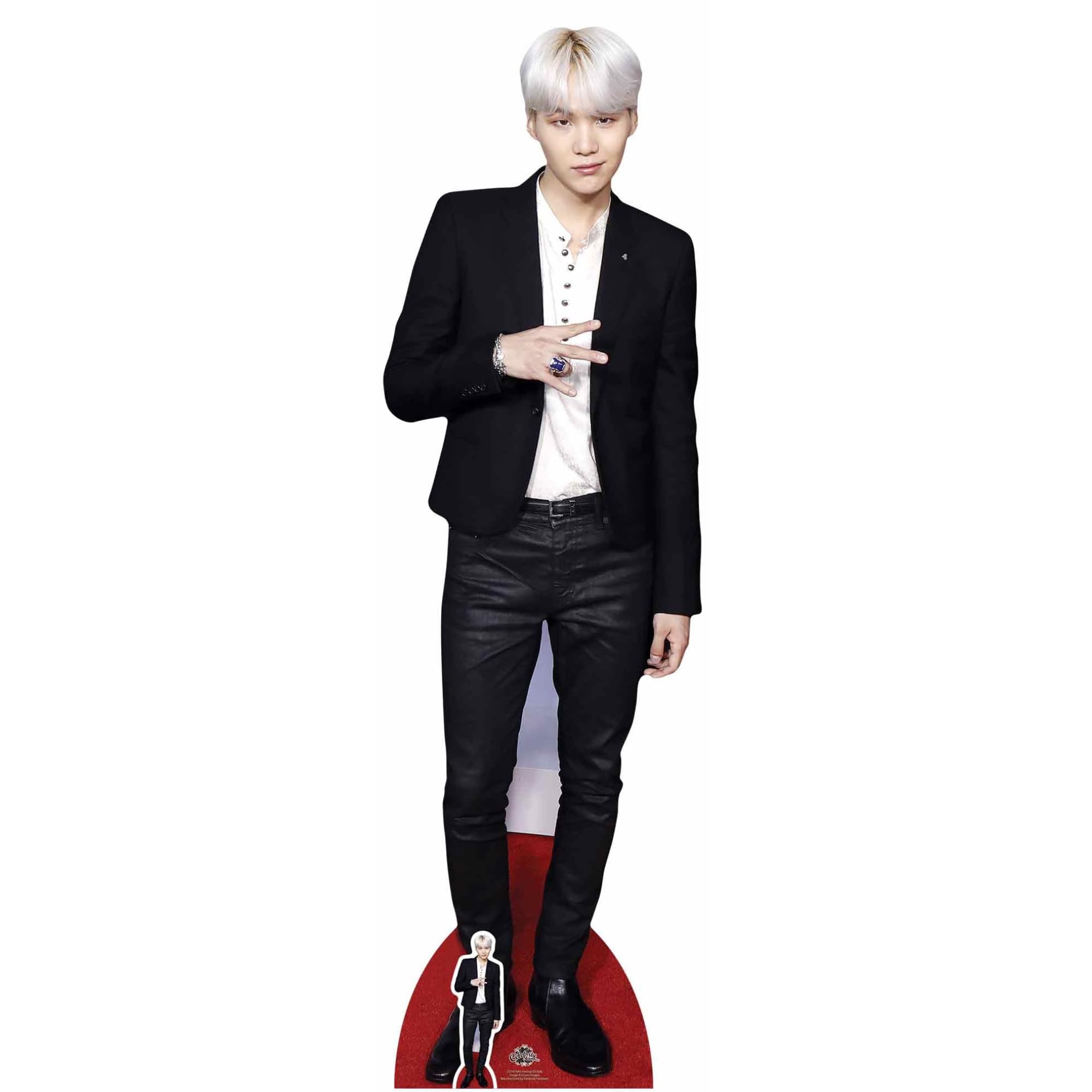 Star Cutouts CS747 Suga BTS Min Yoon-gi Lifesize Cardboard Cutout with Free Mini – K-Pop Idol Party Decoration, Fan Display & Collector Standee