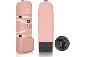 DAREKUKU Padded Golf Travel Bags with Wheels, Soft Sided Foldable Golf Club Travel Covers for Airlines, 900D Heavy Duty Oxford Wear-Resistant, Golf Club Bag Protection