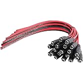 (Real 18AWG 43x2pcs Wires) 20pcs Female DC Power Pigtail Cable, 12V 5A DC Connectors for CCTV Security Camera and Lighting Power Adapter by MILAPEAK (2.1mm x 5.5mm, Ultra Thick)